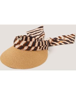 Monsoon Erin Animal Print Sun Visor - Natural