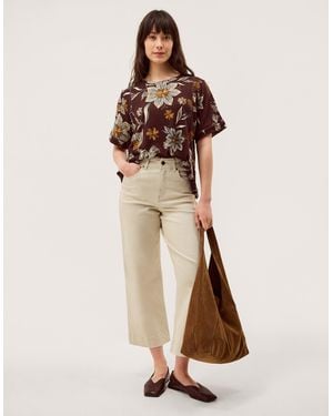 Monsoon Esther Floral T-Shirt - Natural