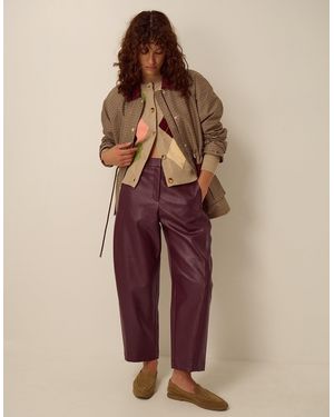 Monsoon Tara Faux Leather Barrel Trousers Red - Brown