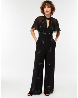 Monsoon Tanya Shooting Star Embellished Jumpsuit - Black