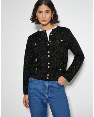 Monsoon Saskia Smart Glitter Cardigan Black - Blue