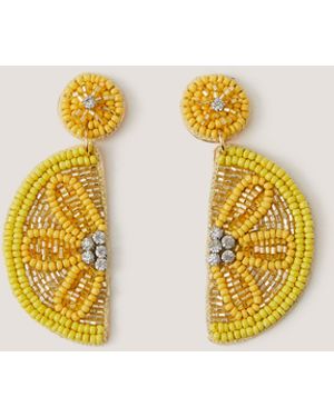 Monsoon Lemon Beaded Earrings - Metallic