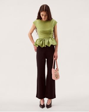 Monsoon Dahlia Sleeveless Peplum Top - Green