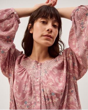 Monsoon Mandy Paisley Print Blouse Pink