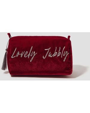 Monsoon Lovely Jubbly Velvet Make Up Bag - Red