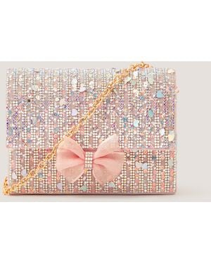 Monsoon Rhinestone Embellished Bow Bag - Pink