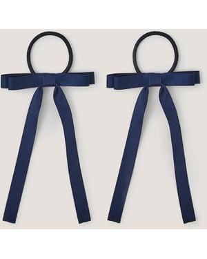 Monsoon 2-pack Ribbon Bow School Hair Bands - Blue