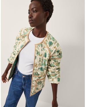 Monsoon Saoirse Reversible Floral Quilted Jacket Ivory - Natural