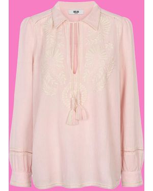 Monsoon Moliin Vaeda Embroidered Cotton Shirt Pink