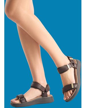 Monsoon Woden Line Sandals Brown - Blue