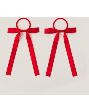 Monsoon 2-pack Ribbon Bow School Hair Bands Red