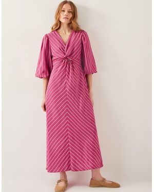 Monsoon Stella Stripe Maxi Dress - Pink