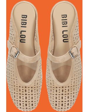 Monsoon Bibi Lou Maia Suede Mule Flats White - Blue