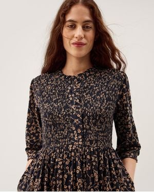 Monsoon Aurelie Floral Jersey Midi Dress - Black