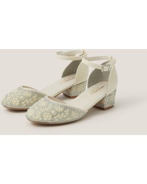 Monsoon Glitter Embellished Two Part Heels Ivory - Natural