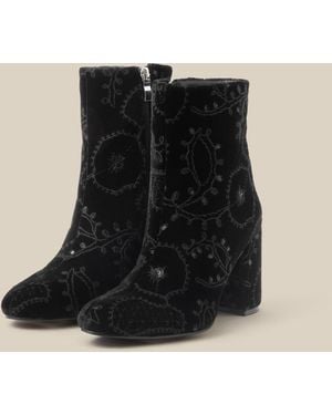 Monsoon Glory Embroidered Ankle Boot Black