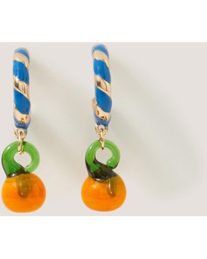 Monsoon Orange Charm Hoop Earrings - Blue