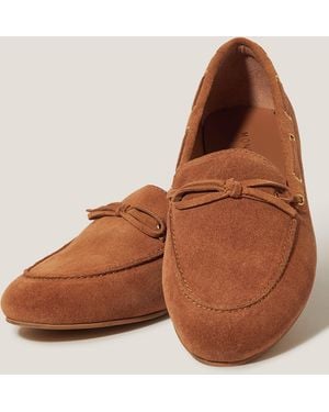 Monsoon Suede Boat Shoes Tan - Brown