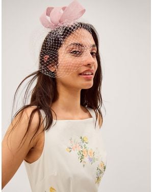 Monsoon Alexia Twist Veil Fascinator Hair Slide Pink - Natural