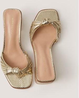 Monsoon Gwen Knot Metallic Mules Gold - Natural