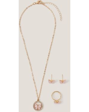 Monsoon Pretty Butterfly Jewellery Set - Natural