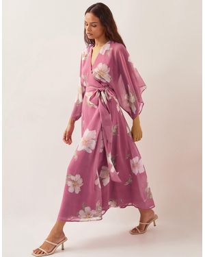 Monsoon Amelia Wrap Maxi Dress Pink