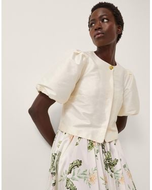Monsoon Anne Puff Sleeve Jacket Cream - Natural