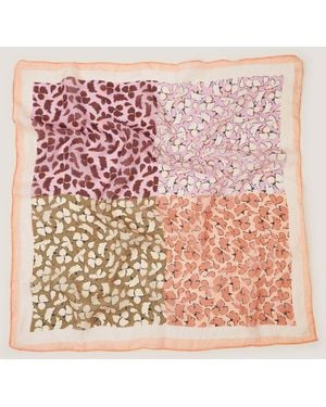 Monsoon Milo Floral Square Silk Scarf - Pink