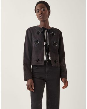 Monsoon Lola Tie Front Jacket - Black