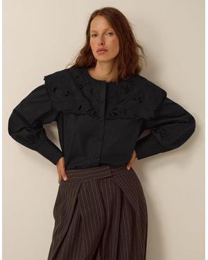 Monsoon Eliana Embroidered Collar Shirt - Black