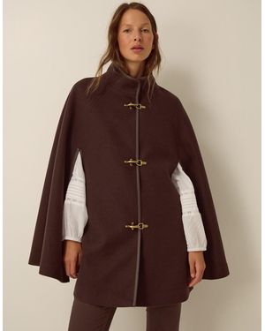 Monsoon Leia Cape Coat Brown