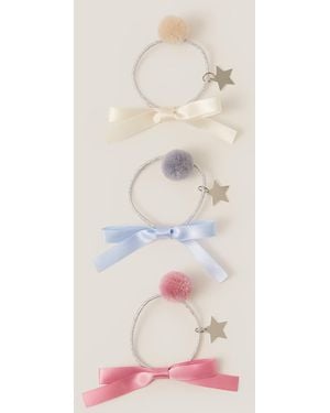 Monsoon 3-pack Pom Bow Hair Bands - Pink