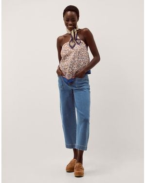 Monsoon Ari Floral Scarf Bandeau Top Blue