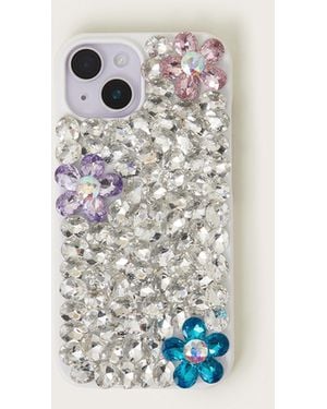 Monsoon Flower Jewel Phone Case - White