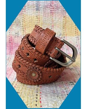 Monsoon Maison Hotel Devendra Leather Belt Brown - Blue