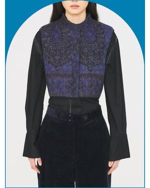 Monsoon Antik Batik Tamari Paisley Jacquard Quilted Waistcoat Blue