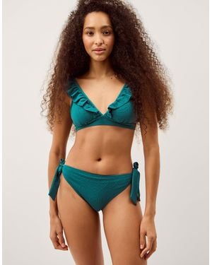 Monsoon Mia Textured Tie Side Bikini Bottoms Teal - Blue