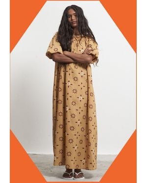 Monsoon Par & Escala Romance Backless Print Maxi Dress Camel - Natural