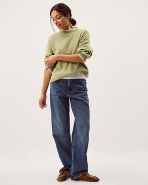 Monsoon Tori Oversized Tipped Jumper Green - Blue