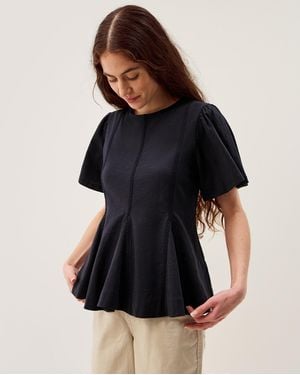 Monsoon Tate Lace Trim Jersey T-Shirt - Black