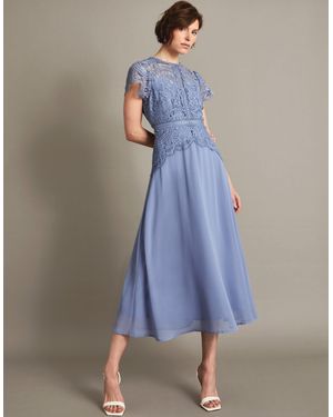 Monsoon Monica Lace Midi Dress - Blue