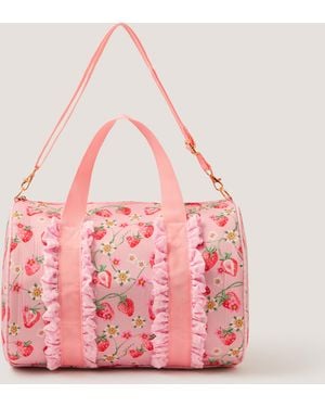 Monsoon Strawberry Gingham Duffle Bag - Pink