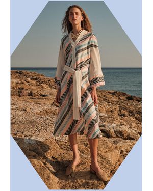 Monsoon Devotion Twins Alivora Chevron Stripe Midi Dress Multi - Multicolour