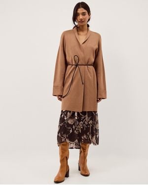 Monsoon Saskia Tie Front Cardigan - Natural