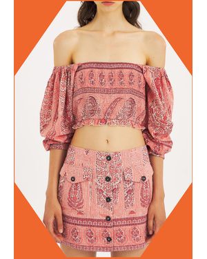 Monsoon Antik Batik Tajara Paisley Quilted Mini Skirt Orange - Red