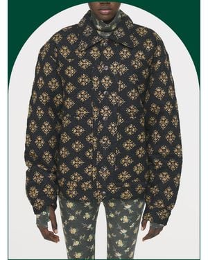 Monsoon Antik Batik Chino Oversized Floral Quilted Jacket Black - Green