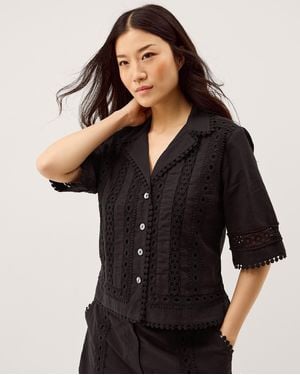 Monsoon Irina Lace Trim Shirt - Black