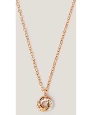 Monsoon Two Tone Twisted Circle Pendant Necklace - Natural
