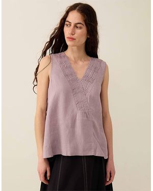 Monsoon East Liza Sleeveless Linen Top Lilac Purple - Pink