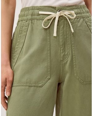 Monsoon Megan Cropped Barrel Trousers Green